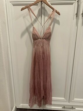 BCBG Blush Pink Ombré Strappy Maxi Dress